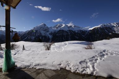 Blick von der Terrasse ins Alpenpanorama