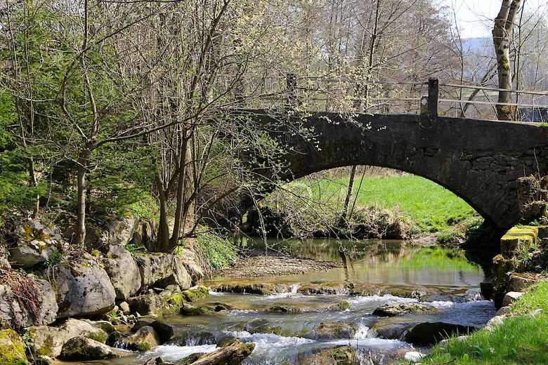 Die Brücke der einstigen alte Landstrasse durch das Surb-Tal