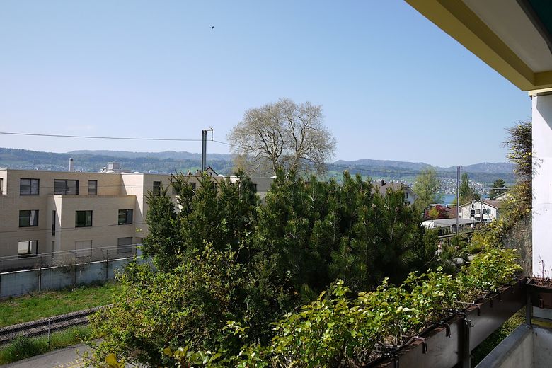 Blick vom Balkon Richtung Westen auf den Zürichsee
