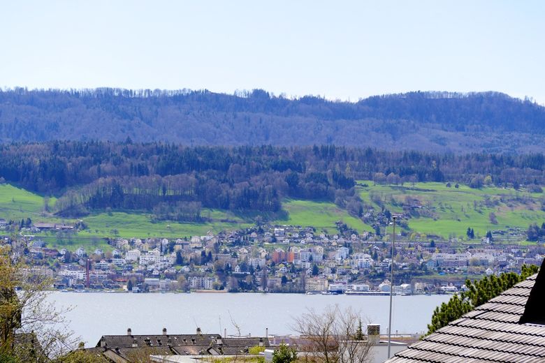 Aussicht aus dem Obergeschoss auf den Zürichsee
